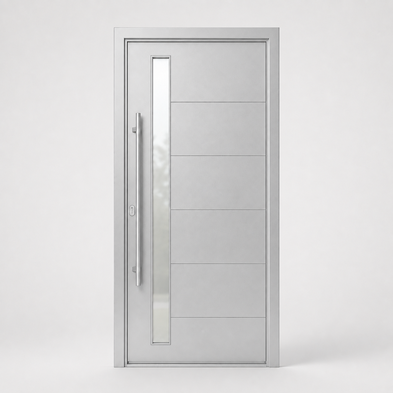 Puerta de aluminio de diseño moderno en terminación blanca