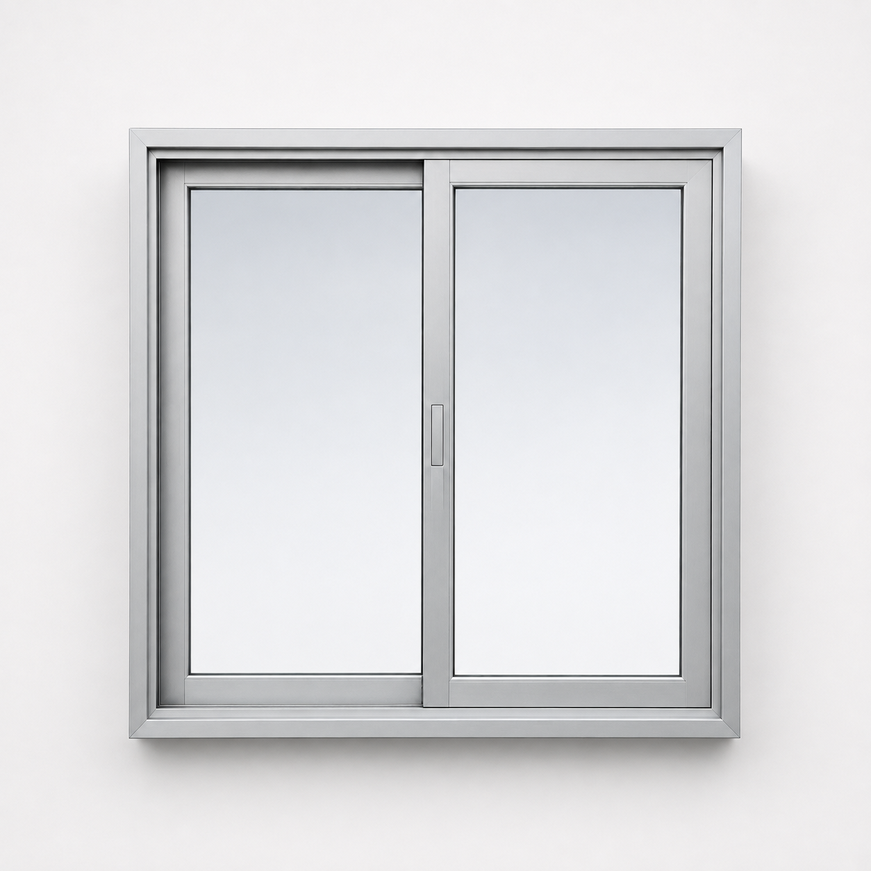 Ventana corrediza de aluminio de dos hojas en terminación blanca